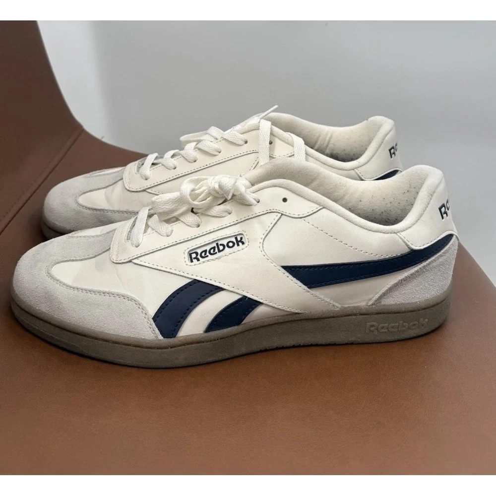 Reebok Galaxy 7 Mens Size 11 Retro Gum Sole Shoes Sneakers White Cream Suede